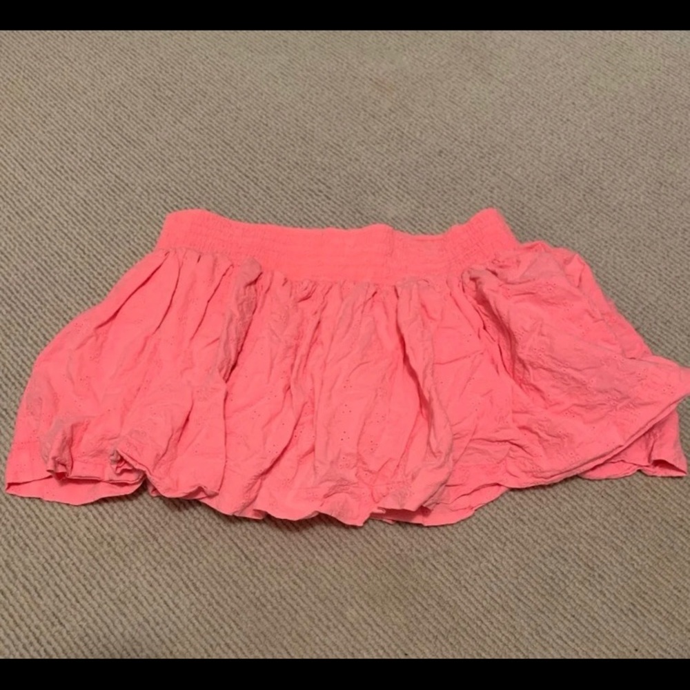 Pink ruffle skirt